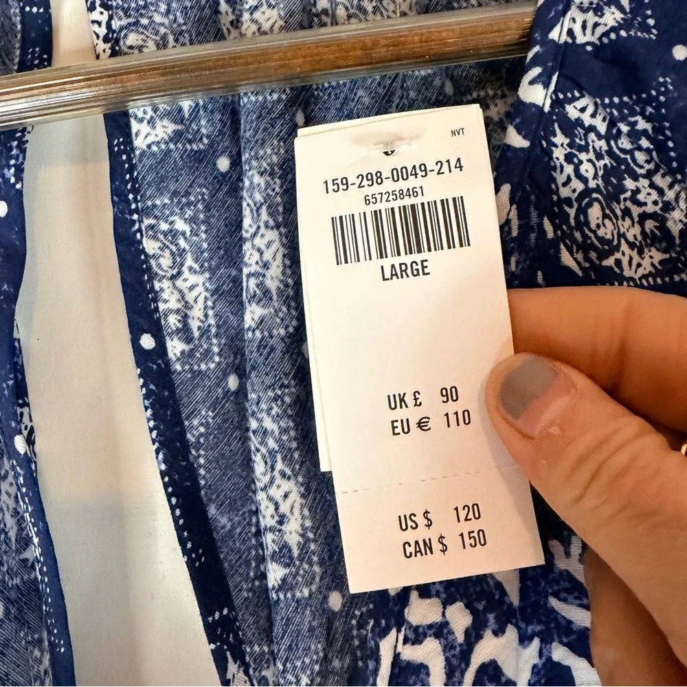 ABERCROMBIE & FITCH Women’s Size L Dress Maxi Cutout NWT Long Sleeve V-Neckline